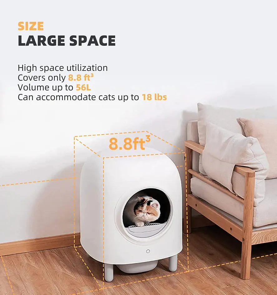 KTM-898323 Automatic Self-Cleaning Cat Litter Box with APP Control for Hassle-Free Maintenance
