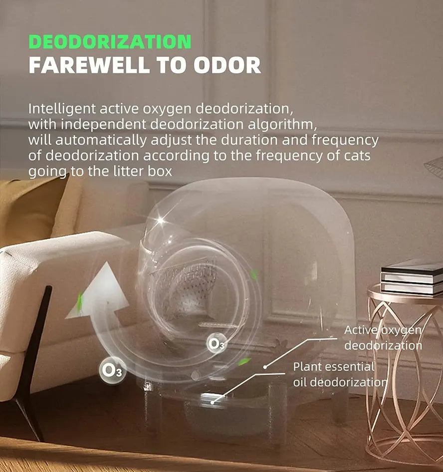 KTM-898323 Automatic Self-Cleaning Cat Litter Box with APP Control for Hassle-Free Maintenance