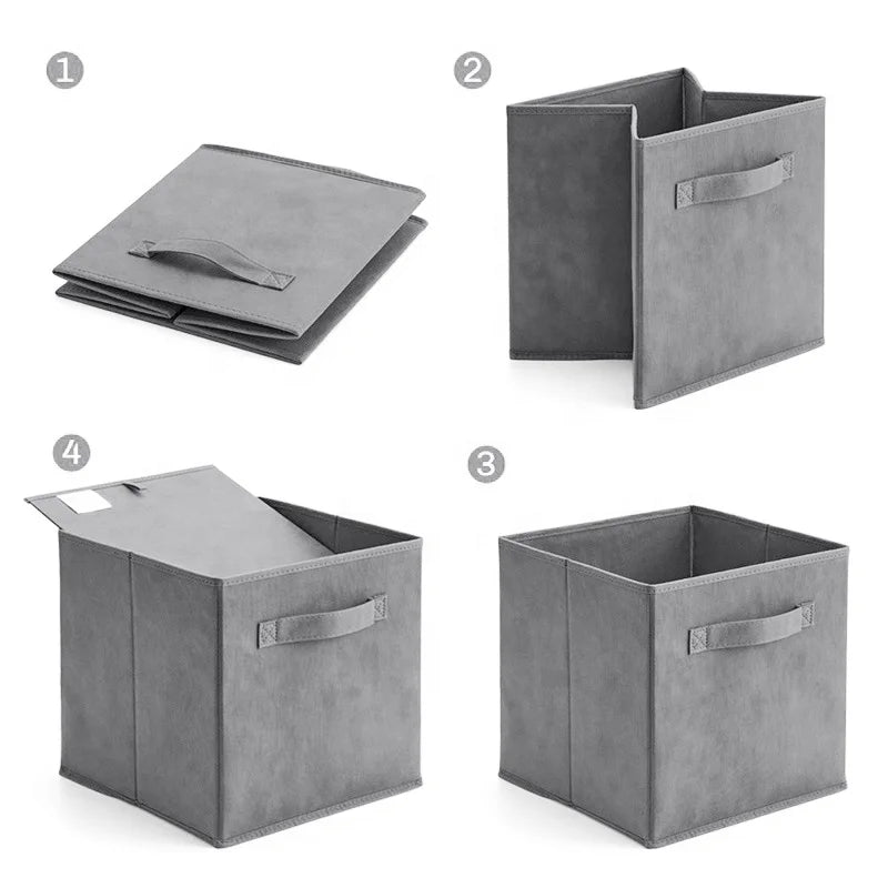 KTM-911251 Foldable Non-Woven Storage Organizer with Strong Handle for Kids' Toys and Clothing