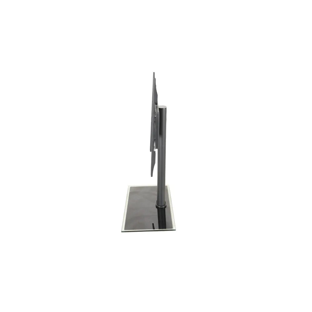 KTM-916691 Tempered Glass Base TV Stand for Flat Screen LCD Monitors - Adjustable Mount Desk Bracket