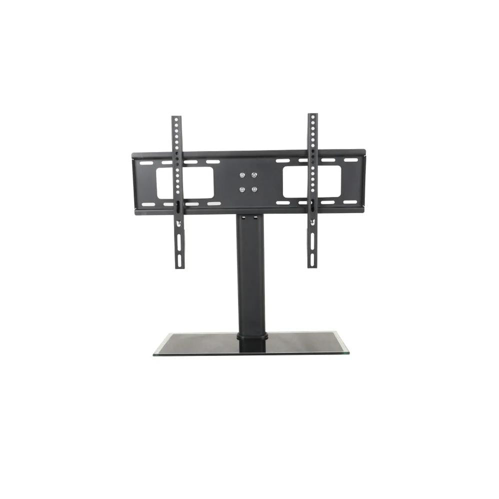 KTM-916691 Tempered Glass Base TV Stand for Flat Screen LCD Monitors - Adjustable Mount Desk Bracket