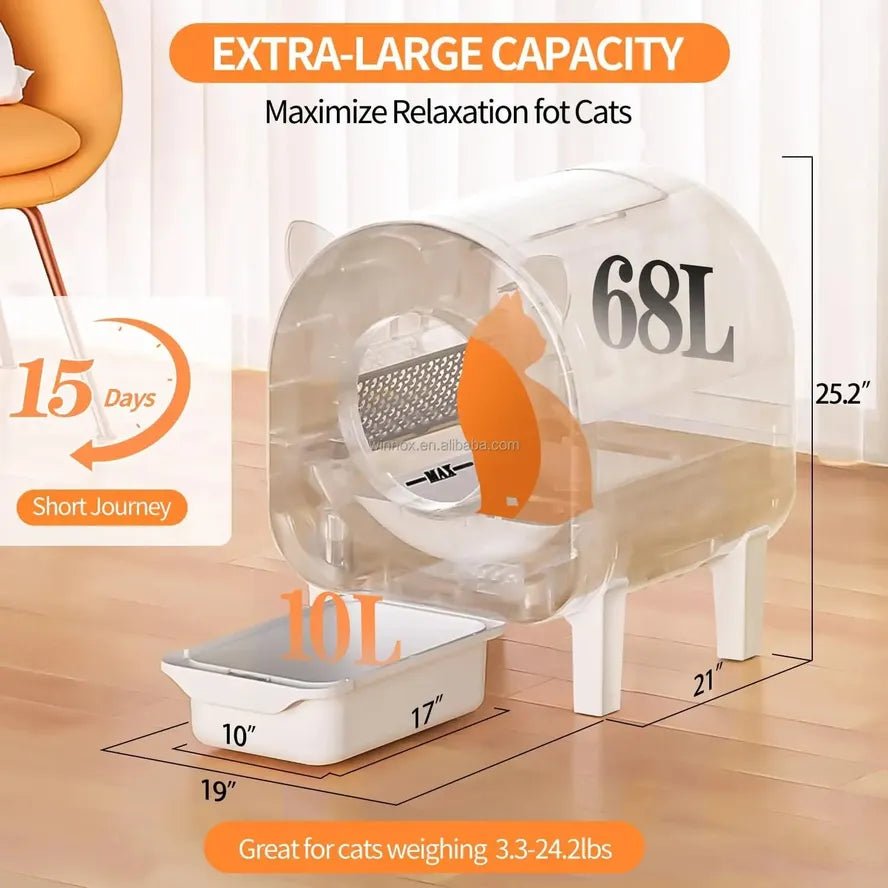 KTM-973395 Automatic Self-Cleaning Cat Litter Box with Tuya App Control