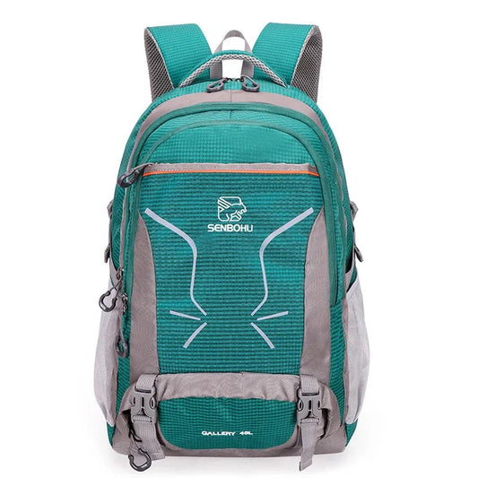 KTM-005523 50L Waterproof Outdoor Backpack with USB Port, Unisex Design, Ergonomic Softback for Hiking and Travel in Orange