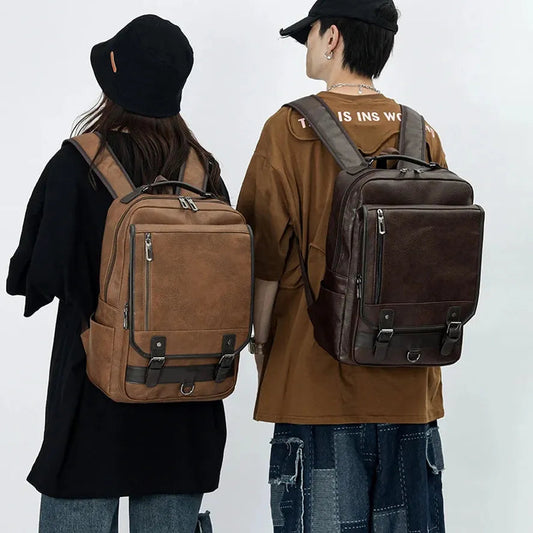 KTM-005907 Genuine Black Patterned Leather Business Backpack for Men