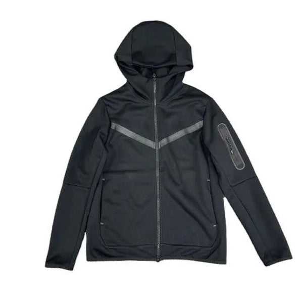 KTM-014355 Men's Plus Size Sports Hoodie Long Sleeved Zippered Jacket Thick Trench Coat for Winter Clothing Men's Coats