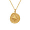 KTM-016467 Fashion 18k Gold Plated Chain Statement Necklace Waterproof Stainless Steel Compass Pendant Necklace for Women Gift