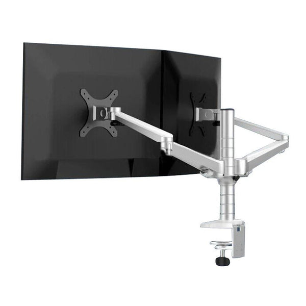 KTM-022675 Aluminum Dual Arm LCD Swivel Monitor Mount with Ergonomic Design, Supports VESA 75mm/100mm, Adjustable Height, up to 10kg Capacity