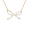 KTM-025043 Personality Trend Imitation Pearl Bow Necklace Stainless Steel 18K Gold Link Chain butterfly Necklace for Women