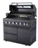 KTM-026387 Premium Black 430 Stainless Steel Outdoor Barbecue Kitchen with Built-in Gas Grill