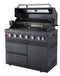KTM-026387 Premium Black 430 Stainless Steel Outdoor Barbecue Kitchen with Built-in Gas Grill