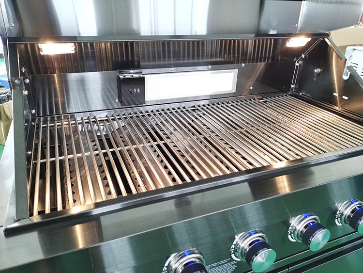 KTM-026387 Premium Black 430 Stainless Steel Outdoor Barbecue Kitchen with Built-in Gas Grill