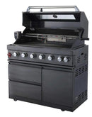 KTM-026387 Premium Black 430 Stainless Steel Outdoor Barbecue Kitchen with Built-in Gas Grill