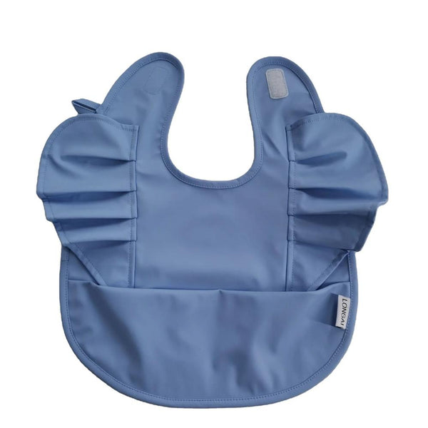 KTM-028819 2022 Hot Sell Customized Washable Waterproof Baby Bib for Feeding PU Big Pocket Polyester
