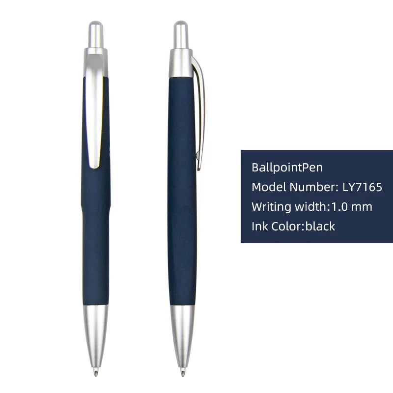KTM-029907 Custom Plastic Ballpoint Pen with Logo Print - 1.0mm Black Ink, Lightweight Design