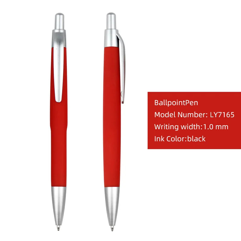 KTM-029907 Custom Plastic Ballpoint Pen with Logo Print - 1.0mm Black Ink, Lightweight Design
