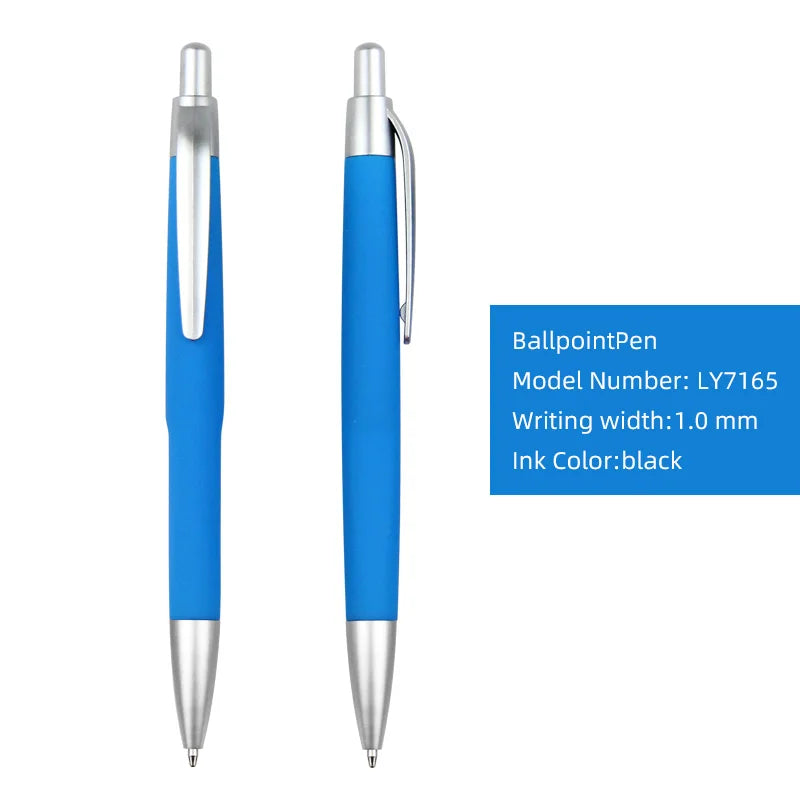 KTM-029907 Custom Plastic Ballpoint Pen with Logo Print - 1.0mm Black Ink, Lightweight Design