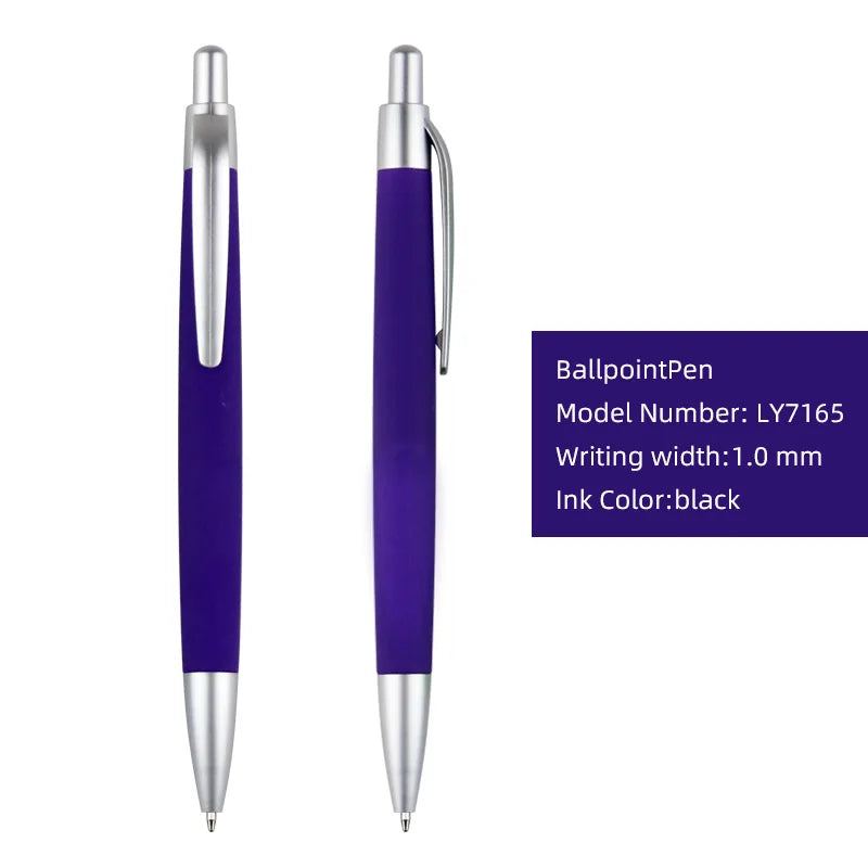 KTM-029907 Custom Plastic Ballpoint Pen with Logo Print - 1.0mm Black Ink, Lightweight Design