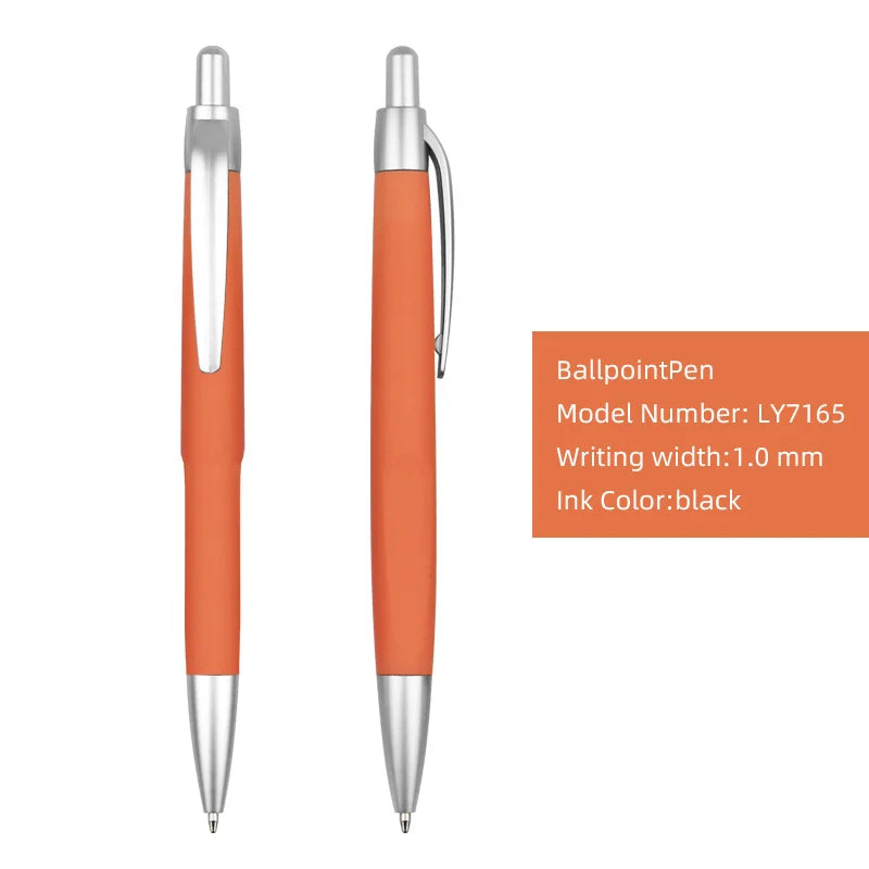 KTM-029907 Custom Plastic Ballpoint Pen with Logo Print - 1.0mm Black Ink, Lightweight Design
