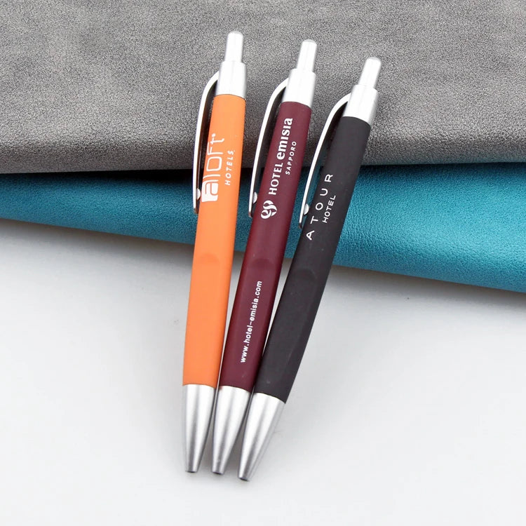 KTM-029907 Custom Plastic Ballpoint Pen with Logo Print - 1.0mm Black Ink, Lightweight Design