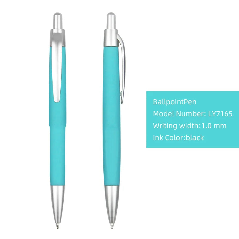 KTM-029907 Custom Plastic Ballpoint Pen with Logo Print - 1.0mm Black Ink, Lightweight Design
