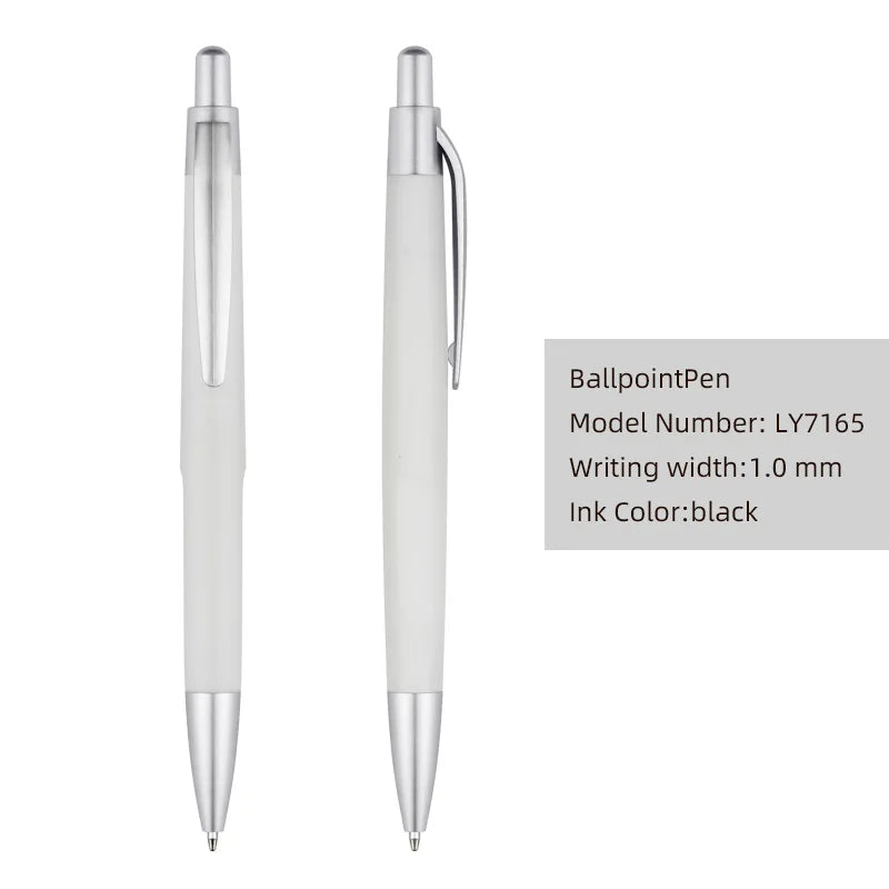 KTM-029907 Custom Plastic Ballpoint Pen with Logo Print - 1.0mm Black Ink, Lightweight Design