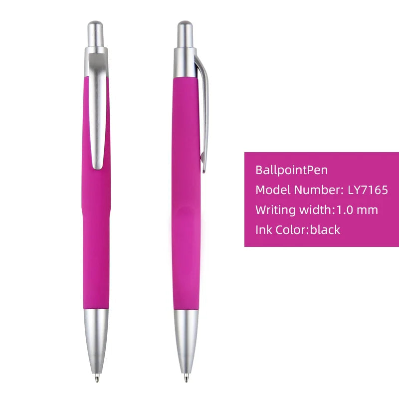 KTM-029907 Custom Plastic Ballpoint Pen with Logo Print - 1.0mm Black Ink, Lightweight Design