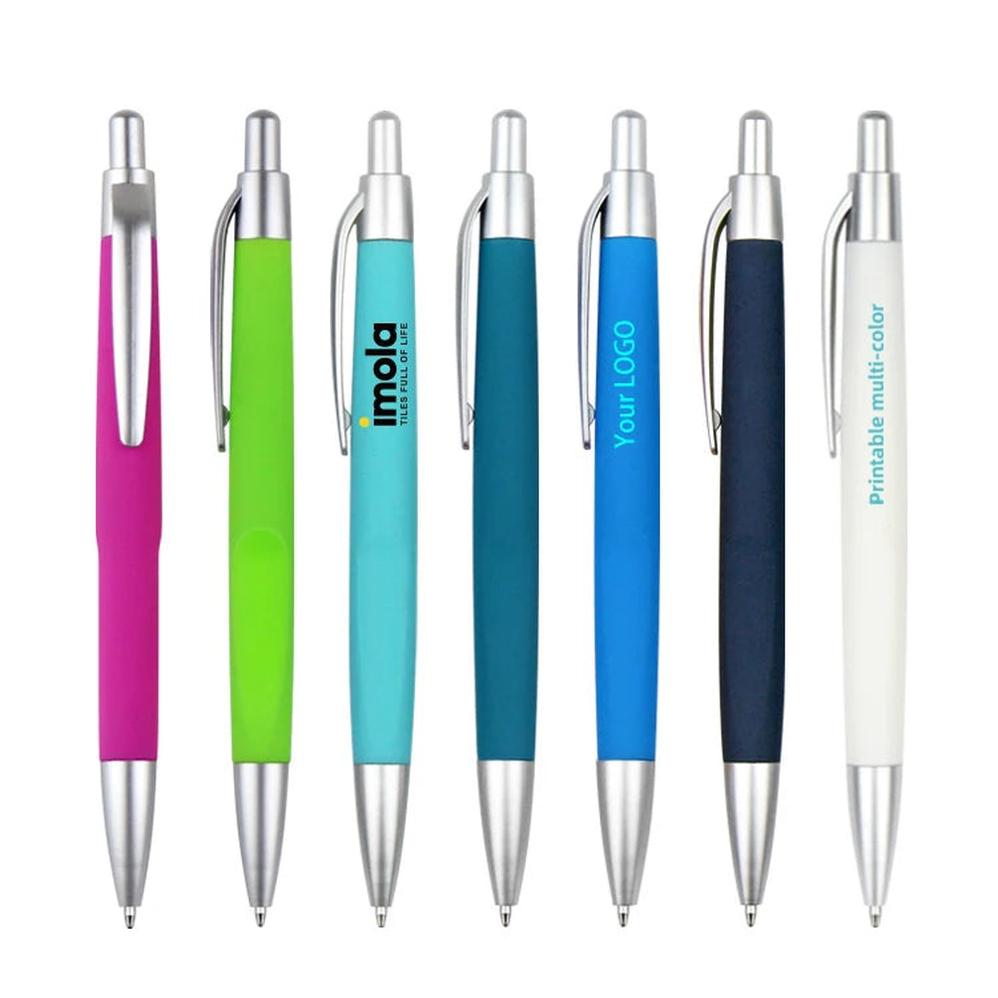 KTM-029907 Custom Plastic Ballpoint Pen with Logo Print - 1.0mm Black Ink, Lightweight Design