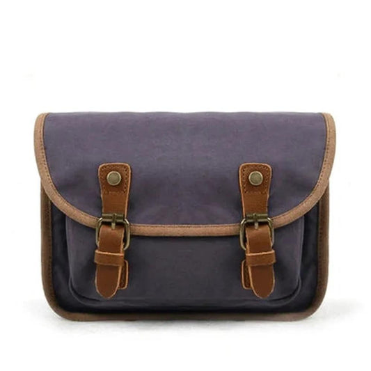 KTM-030995 Vintage Motorcycle Toolkit Crossbody Bag - Heavy Duty Waxed Canvas with Leather Accents