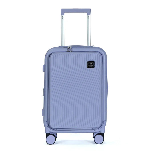 KTM-031379 Lightweight ABS PC Aluminium Trolley Case with Laptop Compartment and Spinner Wheels for Travel