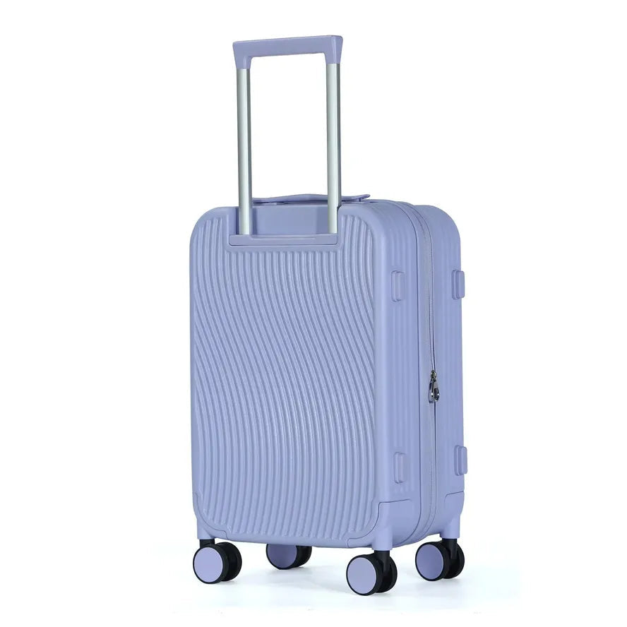KTM-031379 Lightweight ABS PC Aluminium Trolley Case with Laptop Compartment and Spinner Wheels for Travel