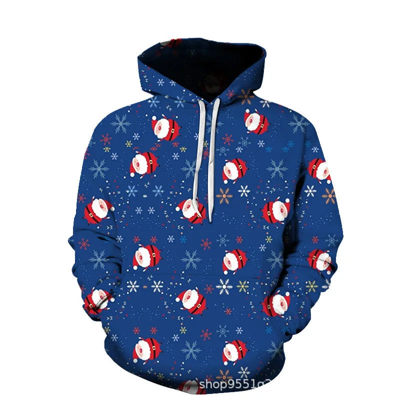 KTM-033363 Christmas Sweatshirt Long Sleeves Hoodie 3D Printed Casual Hooded Sweatshirt OEM Custom logo Clothing