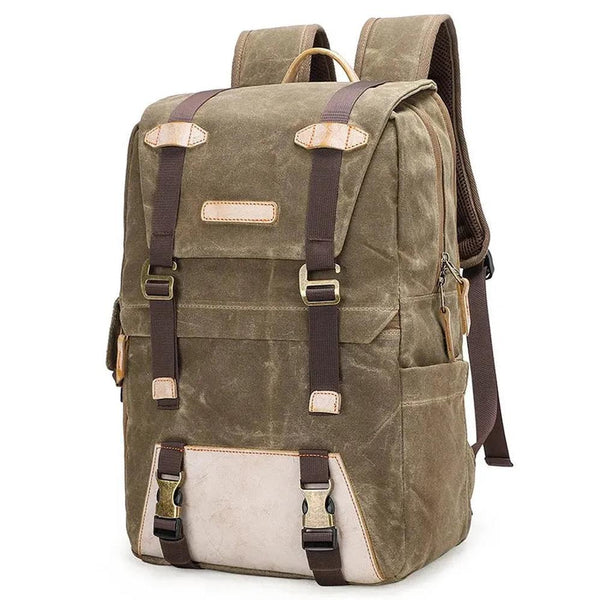 KTM-061523 Vintage Waterproof Waxed Canvas Camera Backpack for Professional Photography