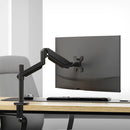 KTM-063955 Height Adjustable Single Gas Spring Monitor Arm for 13-32 Inch Screens with 360° Swivel and C-Clamp/Grommet Installation