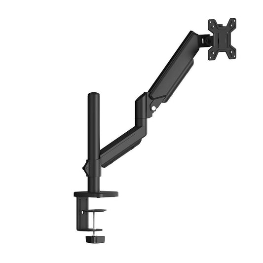 KTM-063955 Height Adjustable Single Gas Spring Monitor Arm for 13-32 Inch Screens with 360° Swivel and C-Clamp/Grommet Installation