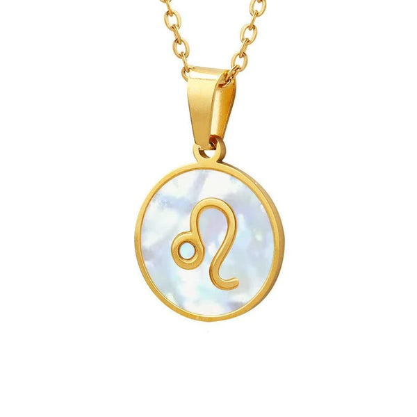 KTM-103251 Designer White Seashell Necklace Woman Gold Plated Stainless Steel Pendant Necklace Jewelry