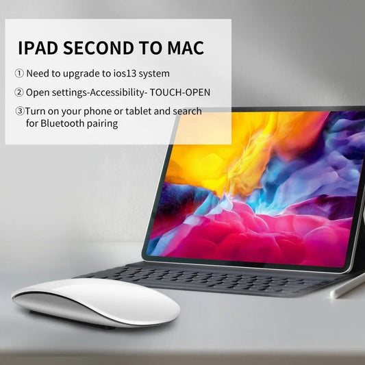 KTM-123091 Ultra-Thin Wireless Rechargeable Touch Mouse for Mac and Laptop - Silent Multi-Arc Design
