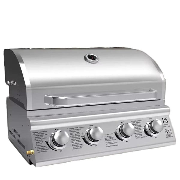 KTM-126739 Built-in Propane BBQ Gas Grill Smoker - Heavy Duty Stainless Steel for Outdoor Kitchen