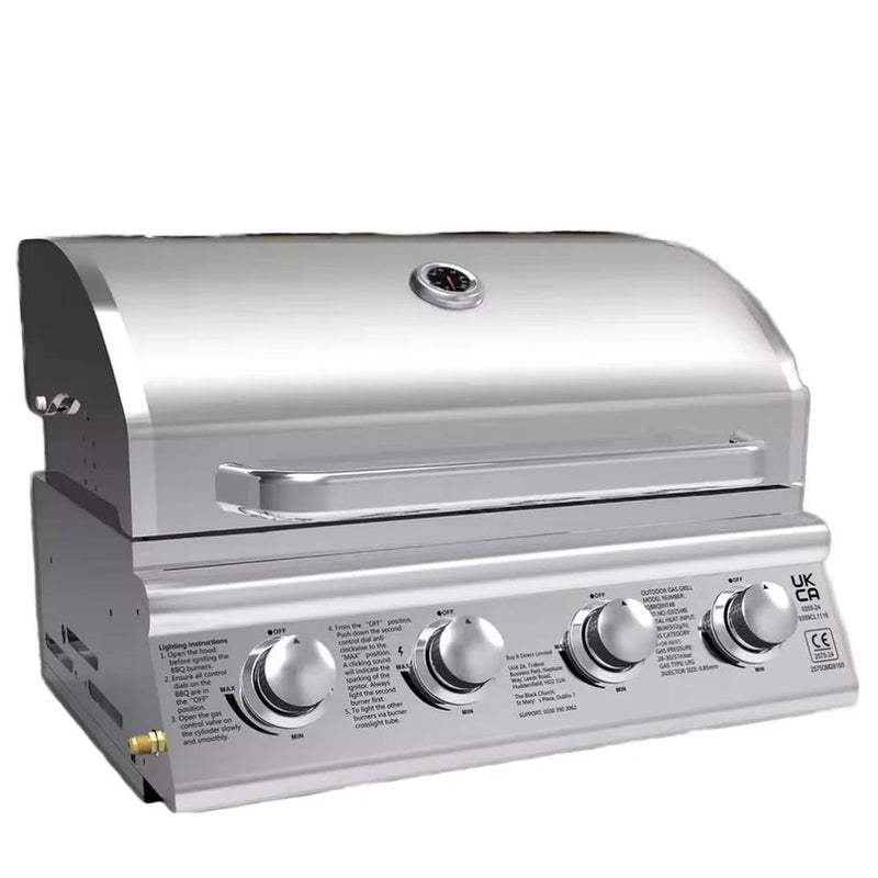 KTM-126739 Built-in Propane BBQ Gas Grill Smoker - Heavy Duty Stainless Steel for Outdoor Kitchen