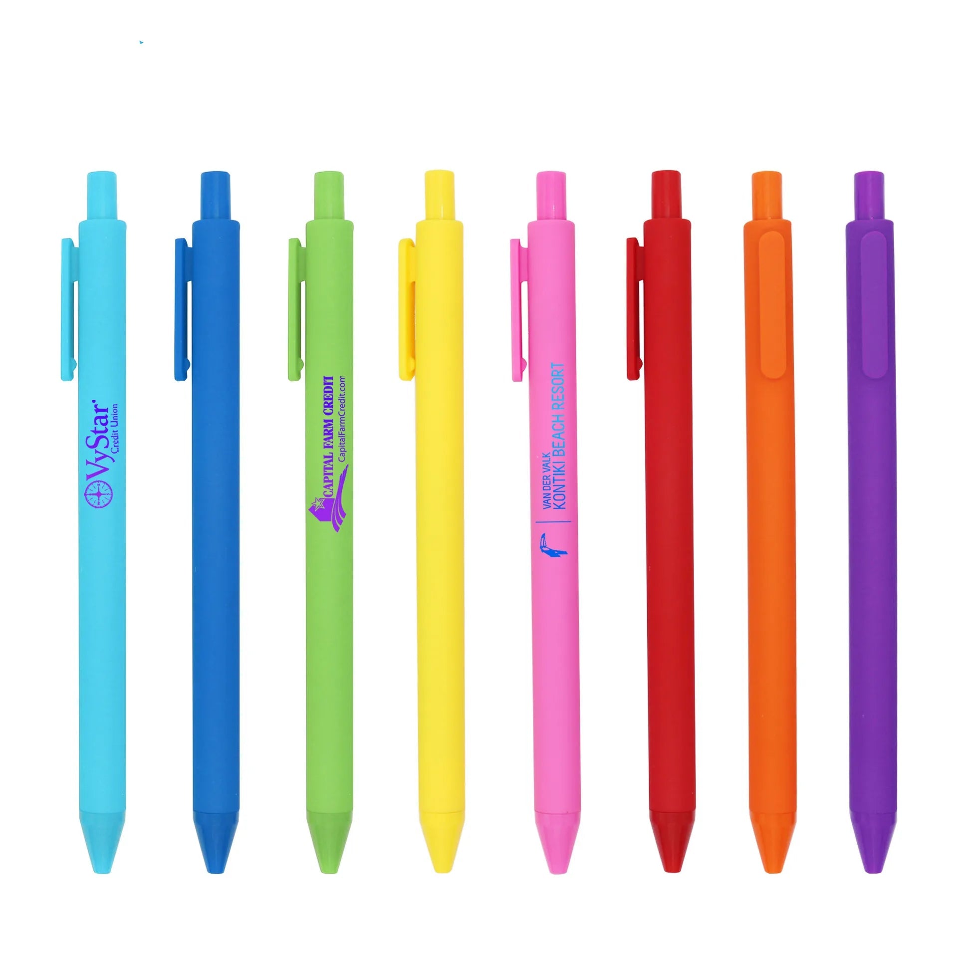 KTM-134547 Soft Touch Rubber Coated Ballpoint Pens with Custom Logo Printing