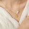 KTM-136595 2024 Exquisite 18K Gold Plated Imitation Pearl Satellite Dainty Chain Tassel Necklace Stainless Steel Jewelry