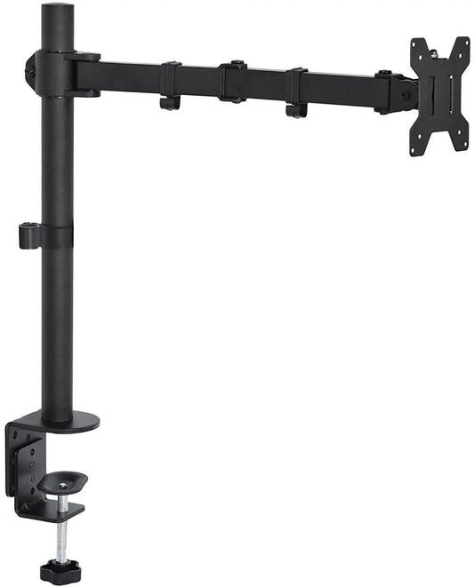 KTM-142867 Height Adjustable Single Long Arm Monitor Mount for VESA 32 Screens - Bolt Down Metal Stand