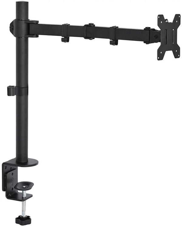 KTM-142867 Height Adjustable Single Long Arm Monitor Mount for VESA 32 Screens - Bolt Down Metal Stand