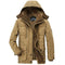 KTM-143699 Men's Jacket Medium and Long Styles Adding Velvet and Thickening Middle Aged and Elderly Multi Pocket Cotton Jacket Men's Coats