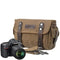 KTM-148691 Retro Messenger Bag for Men, Waterproof Batik Canvas and Cowhide Leather Photography Crossbody Bag, Multiple Color Options