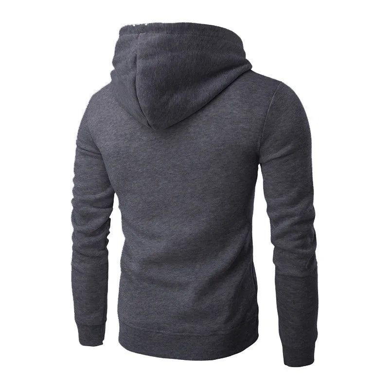 KTM-173651 Men's New Solid Color Hooded Zipper Sweater Slim With Hoodie Youth Sports Casual Jacket Men's Hip-hop Pullover Shirt