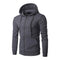 KTM-173651 Men's New Solid Color Hooded Zipper Sweater Slim With Hoodie Youth Sports Casual Jacket Men's Hip-hop Pullover Shirt