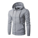 KTM-173651 Men's New Solid Color Hooded Zipper Sweater Slim With Hoodie Youth Sports Casual Jacket Men's Hip-hop Pullover Shirt