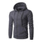 KTM-173651 Men's New Solid Color Hooded Zipper Sweater Slim With Hoodie Youth Sports Casual Jacket Men's Hip-hop Pullover Shirt