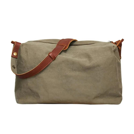KTM-174419 Canvas Sling Travel Weekender Bag with Leather Handles - 38*23*19cm