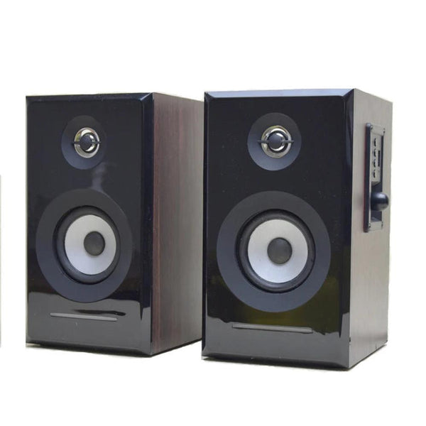 KTM-176787 Classic Wooden 2.0 Bookshelf Speakers with Hi-Fi Stereo Sound and Bluetooth Connectivity